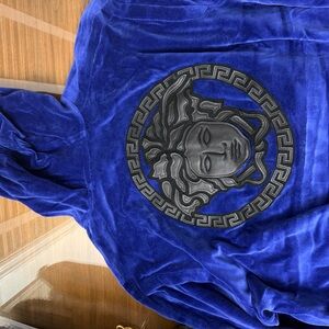 Versace Blue Hoodie with Medusa Logo